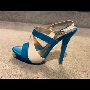 White and Blue Heels